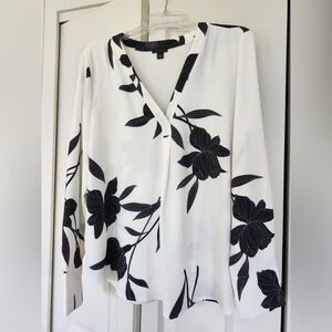 Ann Taylor Mixed Media Pleated Top